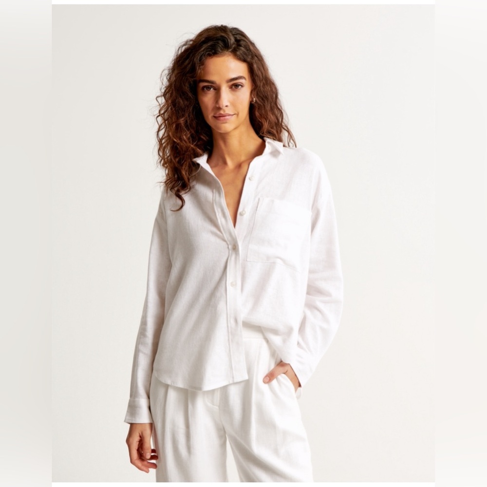 Abercrombie Oversized Linen Button Down